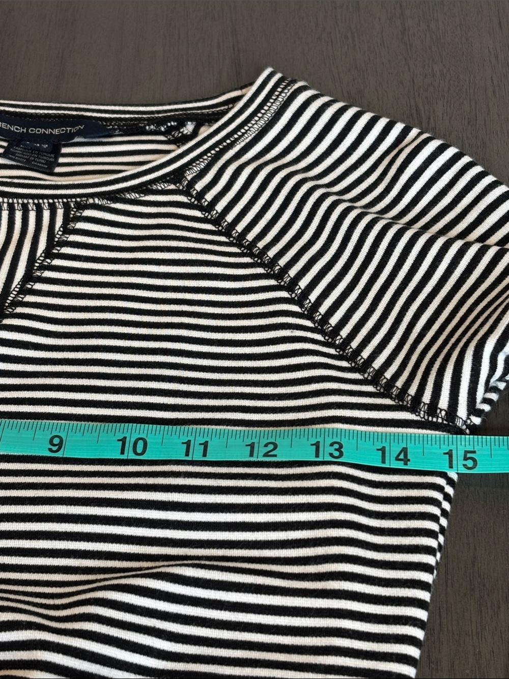 🖤 French Connection Black White Striped Stretch Dress Women’s Size 4 Mini 🖤 - Picture 8 of 13